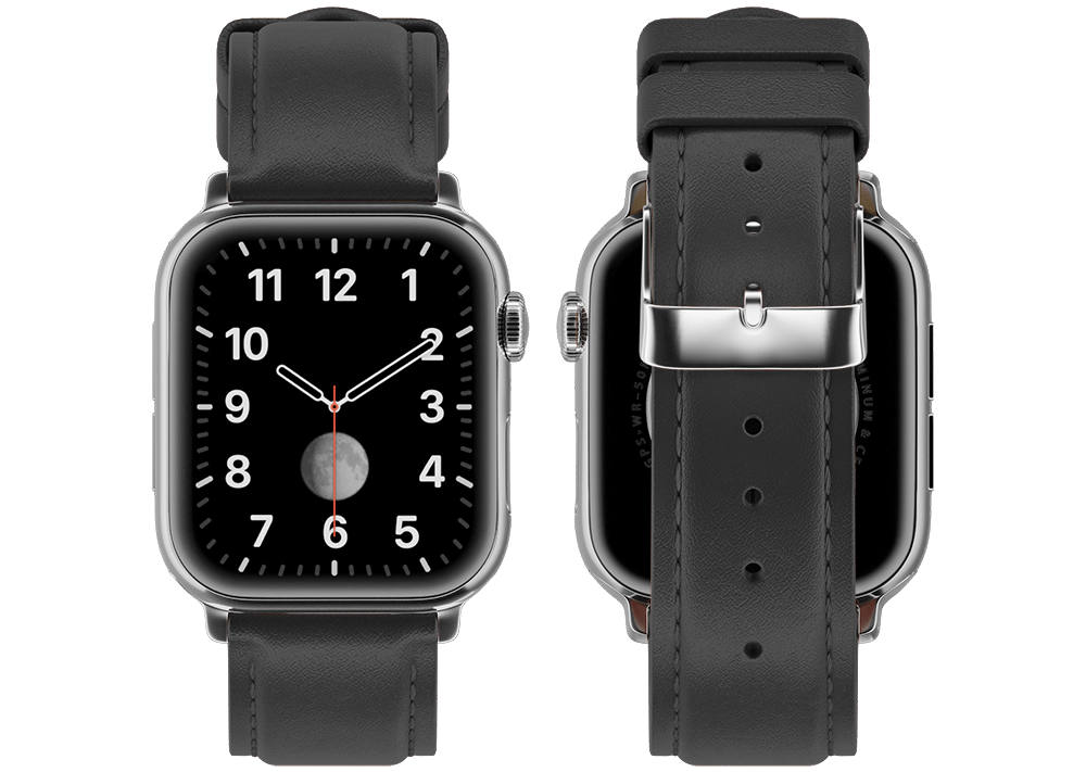 Apple watch 4 black 2025 leather band